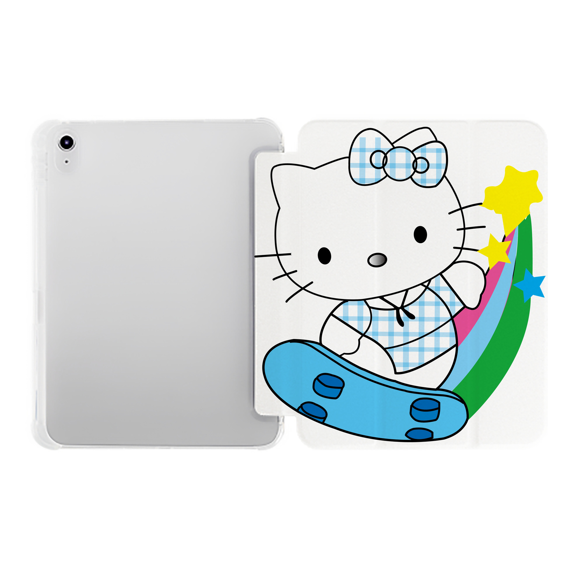 （画像用） Hello Kitty ハローキティ IPad ケース ペン収納付き 三つ折りスタンド PUレザー×シリコン 対応機種9.5/10.5/10.9インチ